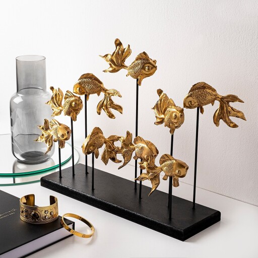 Decoratiune, GOLDFISH 1, Poliester, Auriu