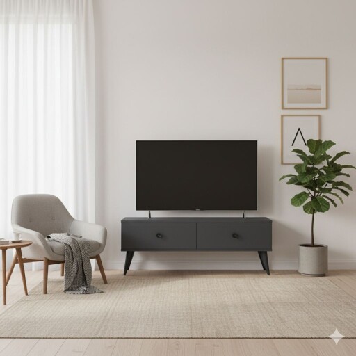 Comoda TV, Hanah Home, Mona 120, 120x40.5x32 cm, PAL , Antracit