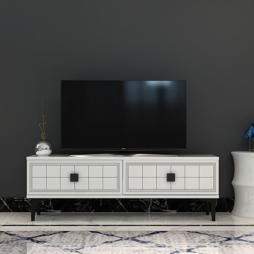 Comoda TV, Hanah Home, Yuka 120, 120x41x29.6 cm, PAL , Alb
