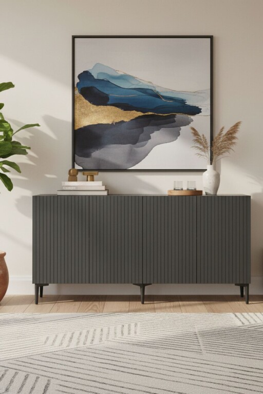 Consola, Hanah Home, Zeynep 150, 150x75x32 cm, PAL , Antracit