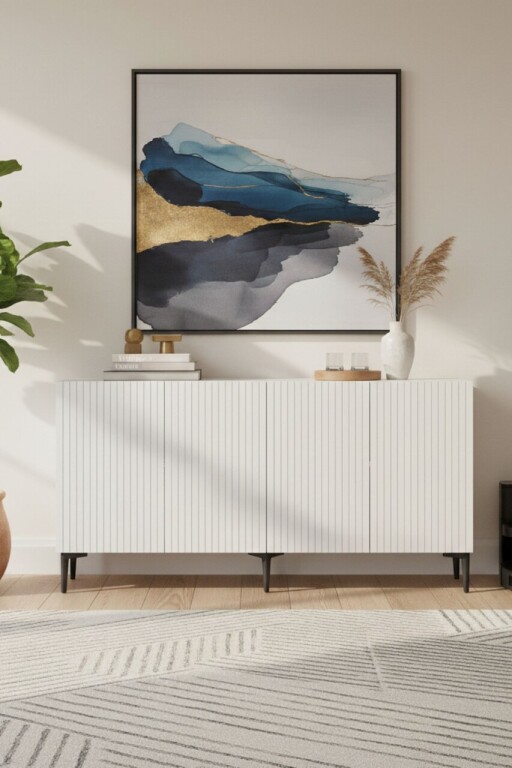 Consola, Hanah Home, Zeynep 150, 150x75x32 cm, PAL , Alb
