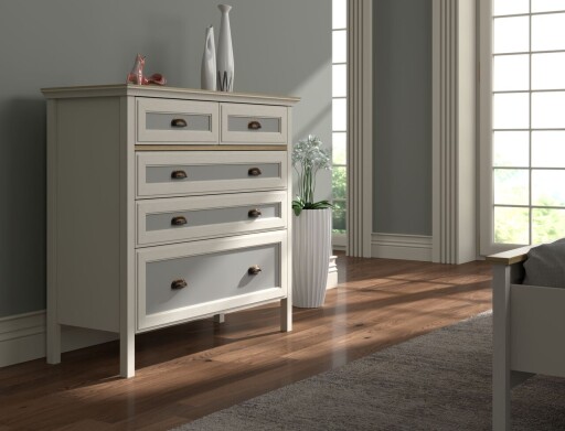 Dulap, Hanah Home, FRN-21013, 110.4x103.31x44.2 cm, PAL, Crem / Stejar / Gri
