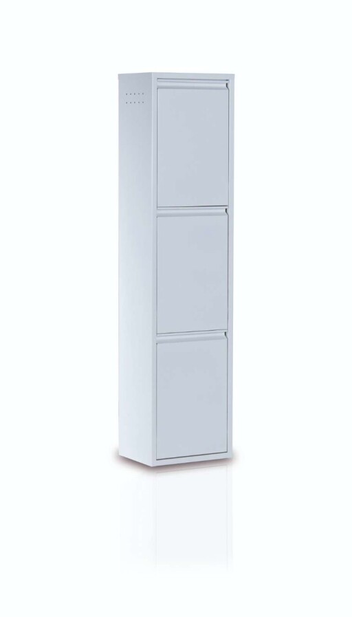 Dulap multifunctional, Hanah Home, Doplo 3, 33x136x25 cm, Metal, Alb