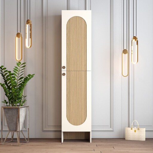 Cuier de perete, Hanah Home, Palermo L, 45x200.6x37 cm, PAL, Crem / Stejar