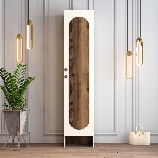 Cuier de perete, Hanah Home, Palermo L, 45x200.6x37 cm, PAL, Crema/Nuca