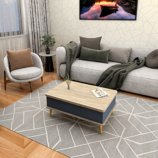 Masuta de cafea, Hanah Home, Dy Ada, 90x38x60 cm, PAL, Alaska / Anthracite