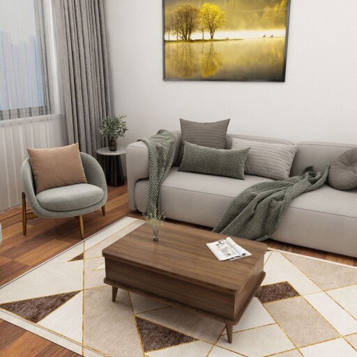 Masuta de cafea, Hanah Home, Dy Ada, 90x38x60 cm, PAL, Maro