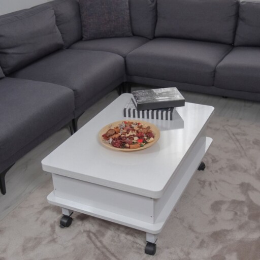 Masuta de cafea, Hanah Home, Dy Adt, 90x40x60 cm, PAL, Alb