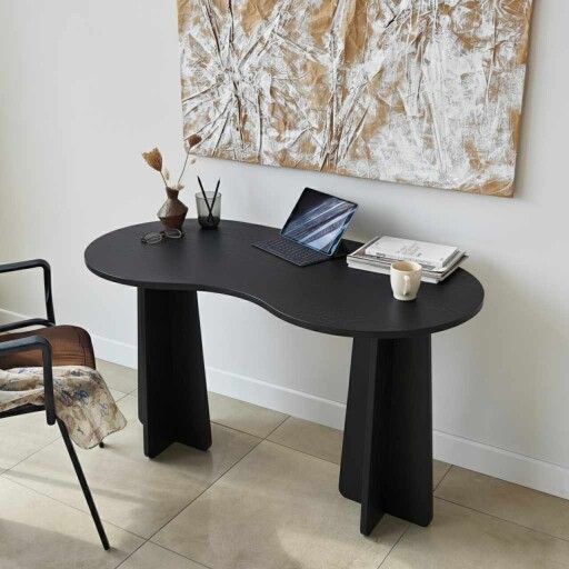 Birou, Hanah Home, Infini, 120x75x60 cm, PAL, Negru