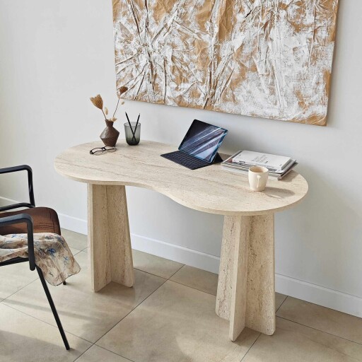 Birou, Hanah Home, Infini, 120x75x60 cm, PAL, Travertin