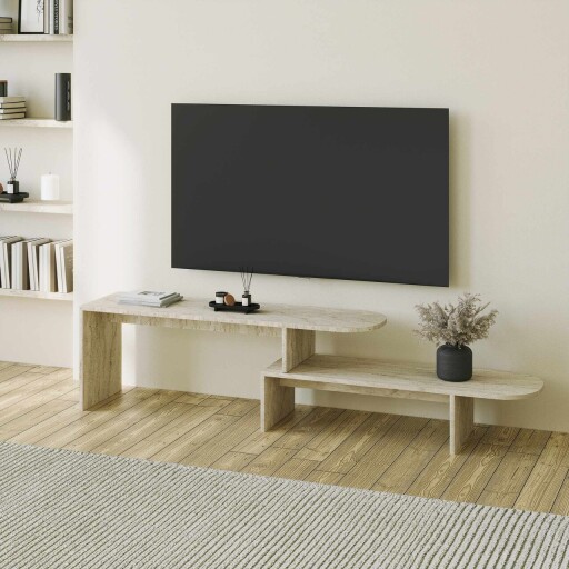 Comoda TV, Hanah Home, Puzzle, PAL, Travertin
