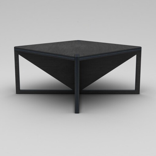 Masuta de cafea, Hanah Home, Niger, 75x40x75 cm, Placaj, Negru