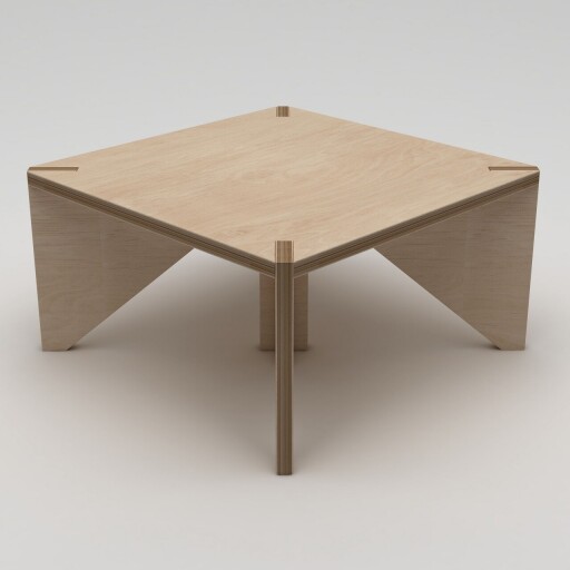 Masuta de cafea, Hanah Home, Pura, 75x40x75 cm, Placaj, Lemn natural