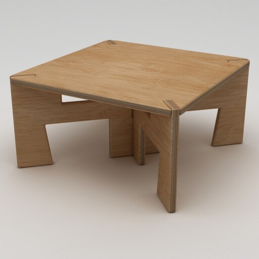 Masuta de cafea, Hanah Home, Tabula, 75x40x75 cm, Placaj, Lemn natural