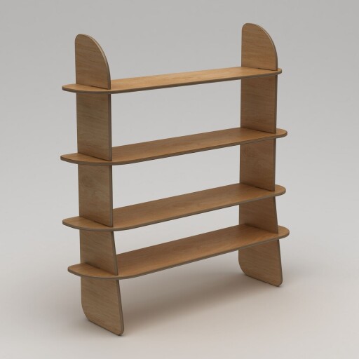 Corp biblioteca, Hanah Home, Scala-2, 150x160x35 cm, Placaj, Lemn natural