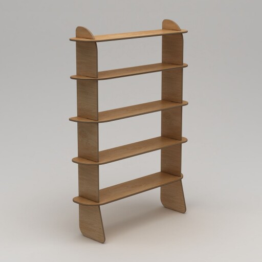 Corp biblioteca, Hanah Home, Scala-3, 102x215x35 cm, Placaj, Lemn natural