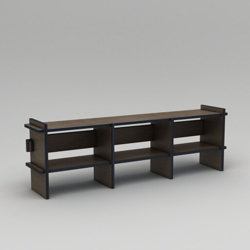 Comoda TV, Hanah Home, Umbra, 220x70x38 cm, Placaj, Maro