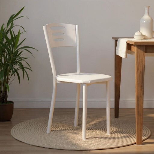 Set scaune 2 piese, Hanah Home, Polo, Metal, Alb