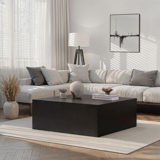 Masuta de cafea, Hanah Home, Prizma, 90x35x90 cm, MDF , Negru