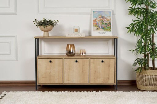 Consola, Hanah Home, Solace, PAL, Stejar / Negru