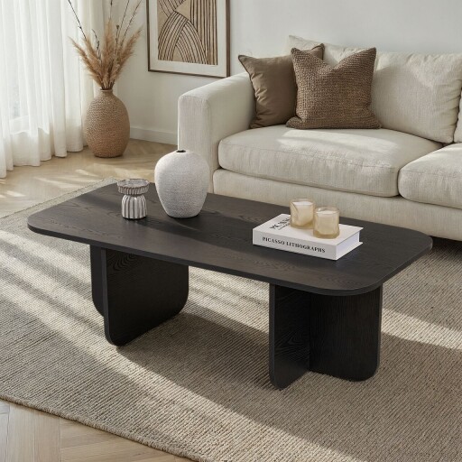 Masuta de cafea, Hanah Home, Akira, 120x41x60 cm, PAL, Negru