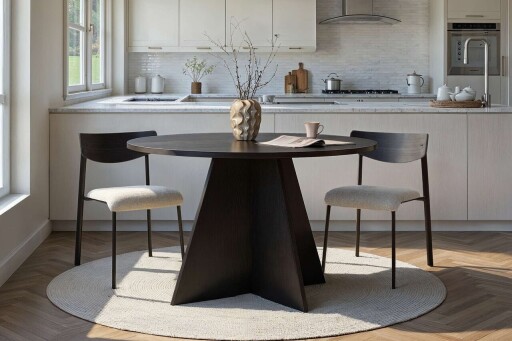 Masa, Hanah Home, Virella, 120x75x120 cm, PAL, Negru