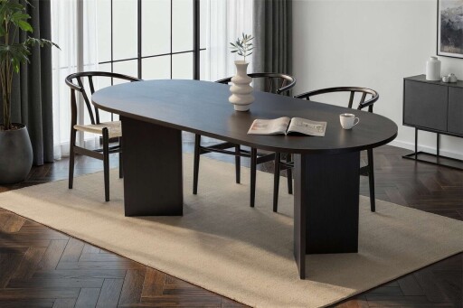 Masa, Hanah Home, Sabella, 200x75x90 cm, PAL, Negru