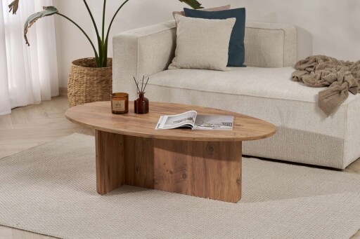Masuta de cafea, Hanah Home, Orba, 120x40x65 cm, PAL, Maro