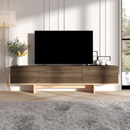 Comoda TV, Hanah Home, Hege, 180x44.6x30 cm, PAL, Nuc / Stejar Safir