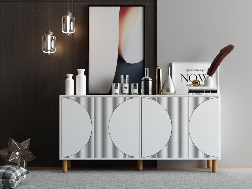 Consola, Hanah Home, Arventa, 150x73x36 cm, PAL, Alb