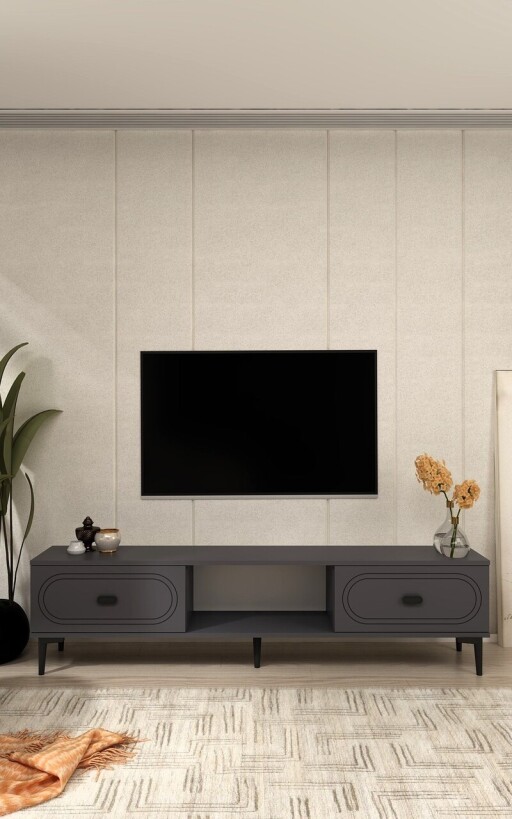 Comoda TV, Hanah Home, Weny, 150x40.6x29.6 cm, PAL , Antracit
