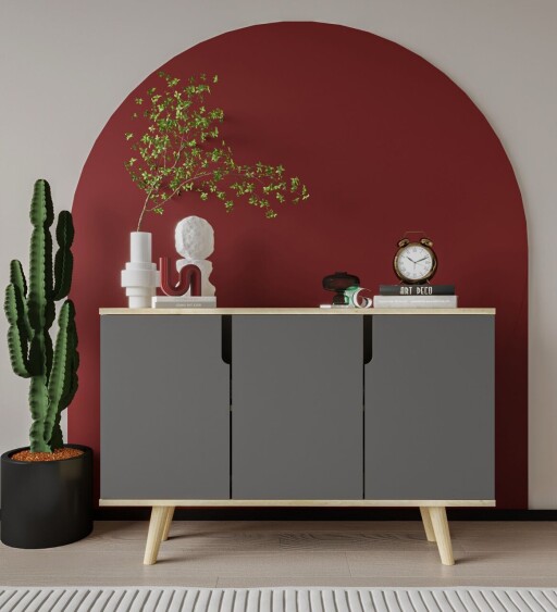 Consola, Hanah Home, Verona 120, 120x80x30 cm, PAL, Stejar safir / Antracit