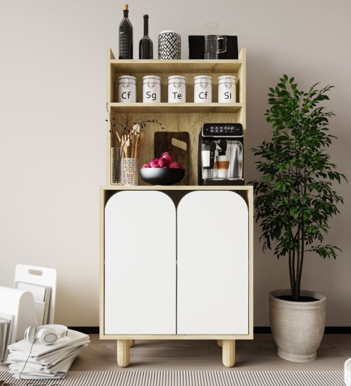 Dulap multifunctional, Hanah Home, Parma 2, 70x155x40 cm, PAL, Stejar Safir / Alb