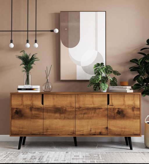 Consola, Hanah Home, Latina Modern 180, 180x80x45 cm, PAL, Maro