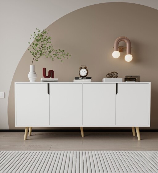 Consola, Hanah Home, Latina Modern 180, 180x80x45 cm, PAL, Alb