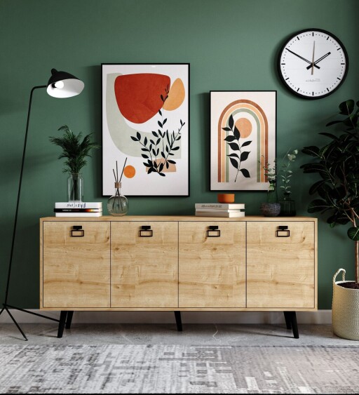 Consola, Hanah Home, Mirza Modern 180, 180x80x45 cm, PAL, Maro