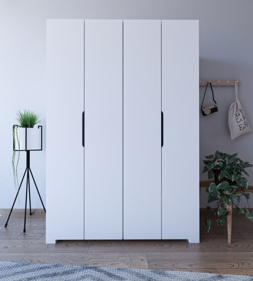 Dulap pentru haine, Hanah Home, Monza 120, 120x180x43.3 cm, PAL, Alb