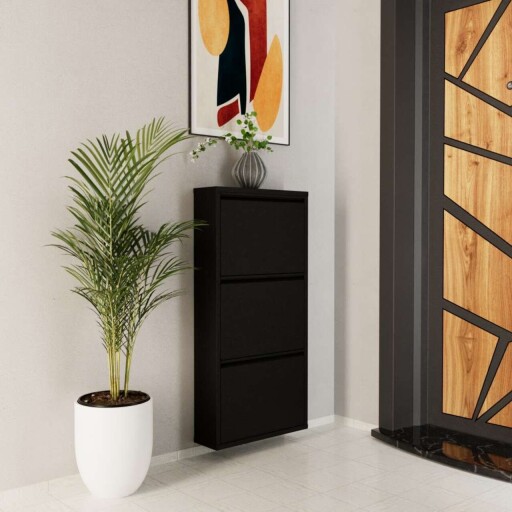 Pantofar, Hanah Home, 3 Piece Metal, 50x103x15 cm, Metal, Negru