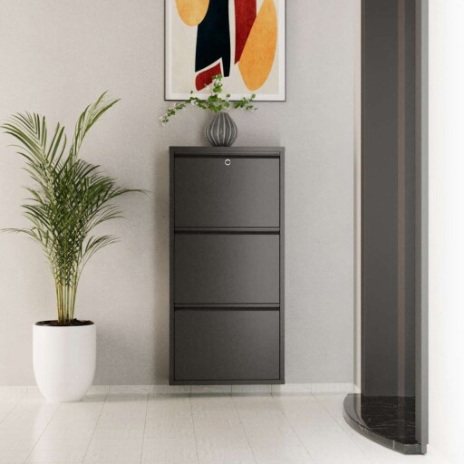 Pantofar, Hanah Home, Locking 3 Piece Metal, 50x103x15 cm, Metal, Antracit
