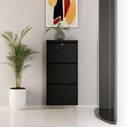 Pantofar, Hanah Home, Locking 3 Piece Metal, 50x103x15 cm, Metal, Negru