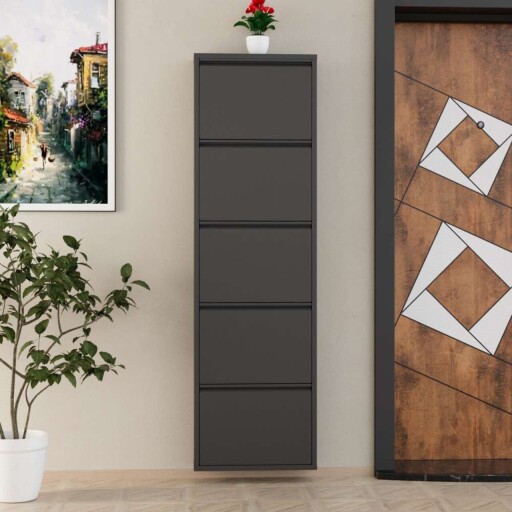 Pantofar, Hanah Home, 5 Piece Metal, 50x169x15 cm, Metal, Antracit