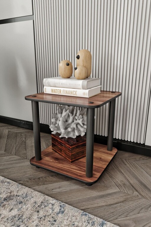 Masuta, Hanah Home, Bookcase 2 Tiers Square, 34x38x34 cm, MDF , Maro