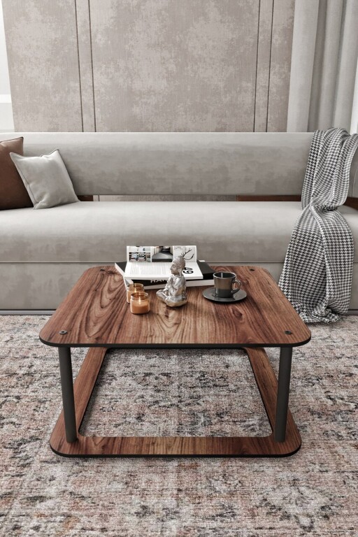 Masuta de cafea, Hanah Home, Hole Square, 70x38x70 cm, MDF , Maro