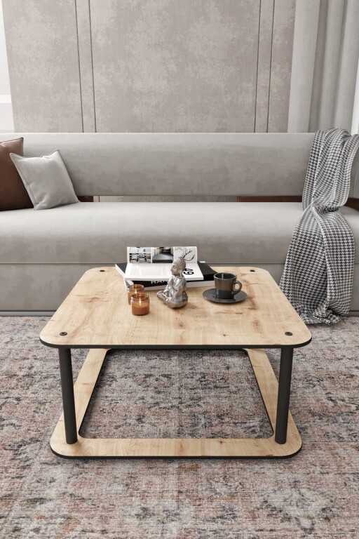 Masuta de cafea, Hanah Home, Hole Square, 70x38x70 cm, MDF , Stejar
