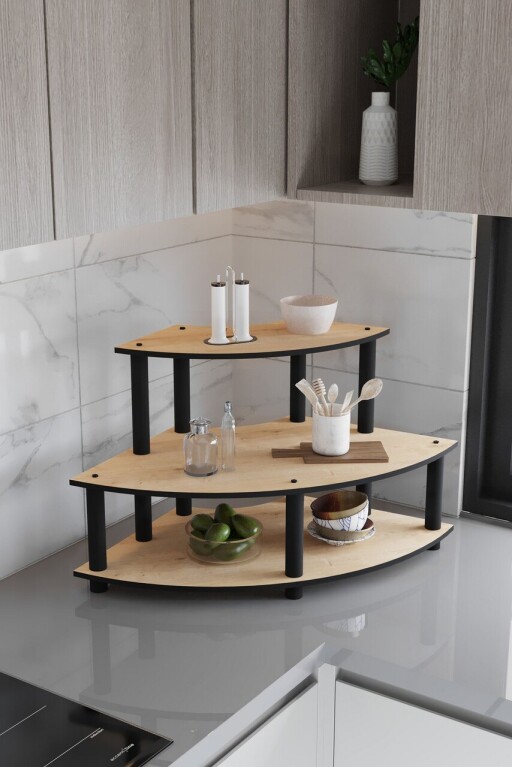 Raft de bucatarie, Hanah Home, Countertop, 70x38x42 cm, MDF , Stejar