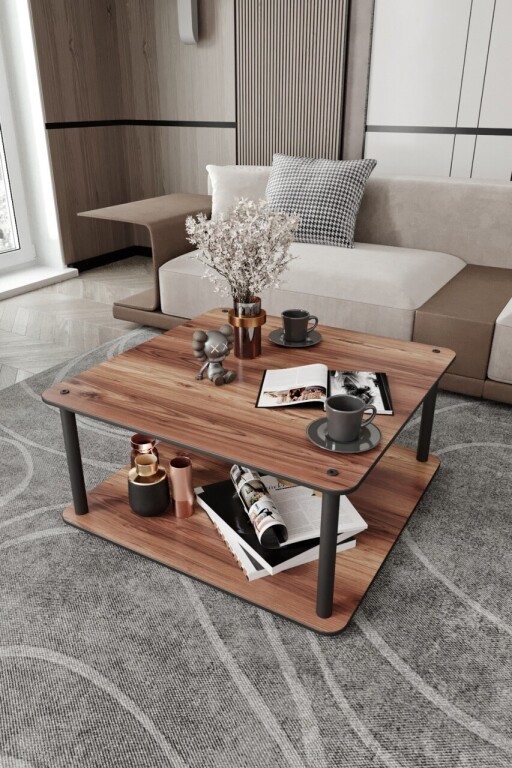 Masuta de cafea, Hanah Home, Masivo Square, 70x38x70 cm, MDF , Maro