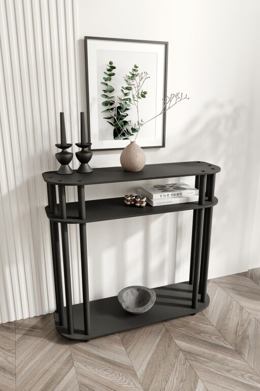 Dulap, Hanah Home, Cruise, 90x30x84 cm, MDF , Negru