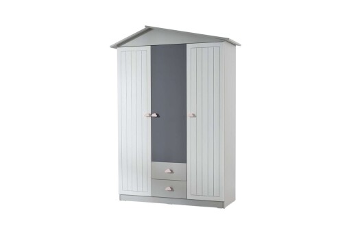 Dulap pentru haine, Hanah Home, Ayder, 130x204x57 cm, PAL, Gri