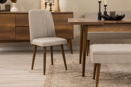 Scaun, Hanah Home, Vina 1005, 47x90x44 cm, PAL, Nuc / Crem