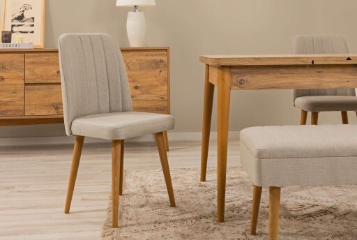 Scaun, Hanah Home, Vina 1005, 47x90x44 cm, PAL, Nuc / Crem